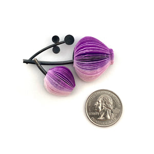 Purple Double Flower Brooch-Pins-Naoko Yoshizawa-Pistachios