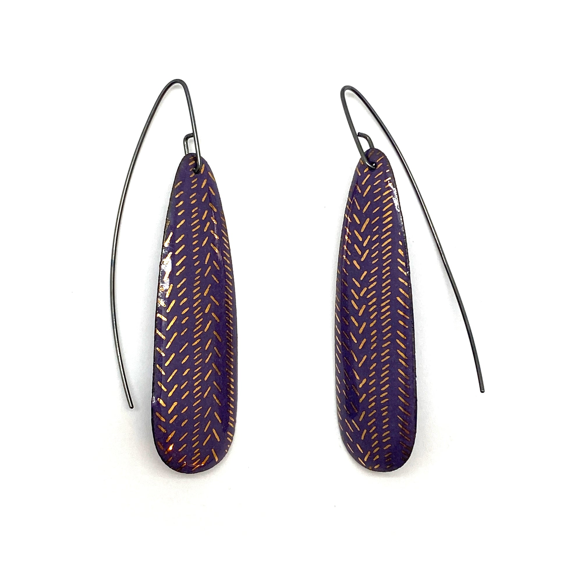 Purple Enamel Earrings-Earrings-Jenne Rayburn-Pistachios