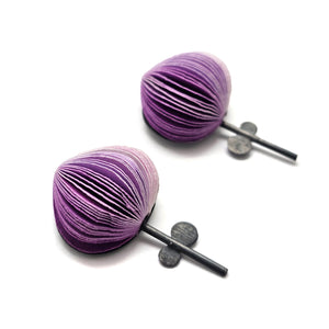 Purple Flower Paper Earrings-Earrings-Naoko Yoshizawa-Pistachios