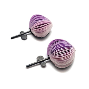 Purple Flower Paper Earrings-Earrings-Naoko Yoshizawa-Pistachios