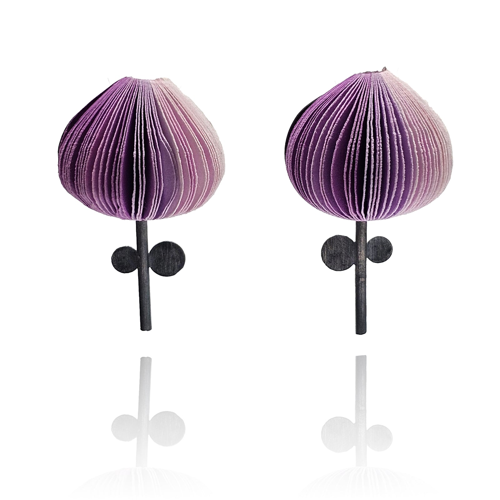 Purple Flower Paper Earrings-Earrings-Naoko Yoshizawa-Pistachios