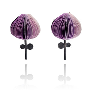 Purple Flower Paper Earrings-Earrings-Naoko Yoshizawa-Pistachios