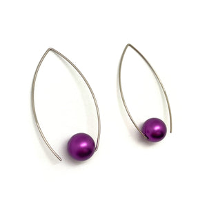 Purple Inverted Sphere Earrings-Earrings-Ursula Muller-Pistachios
