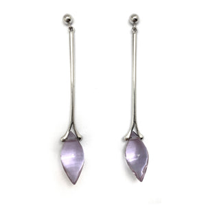 Purple Quartz Droplet Earrings-Earrings-Sowon Joo-Pistachios