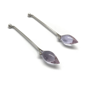 Purple Quartz Droplet Earrings-Earrings-Sowon Joo-Pistachios