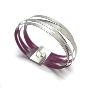 Purple Stripe Bracelet-Bracelets-Claudia Hoppe-Pistachios