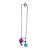 Purple and Blue Double Flower Necklace-Necklaces-Naoko Yoshizawa-Pistachios