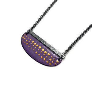 Purple and Gold Enamel Necklace-Necklaces-Jenne Rayburn-Pistachios