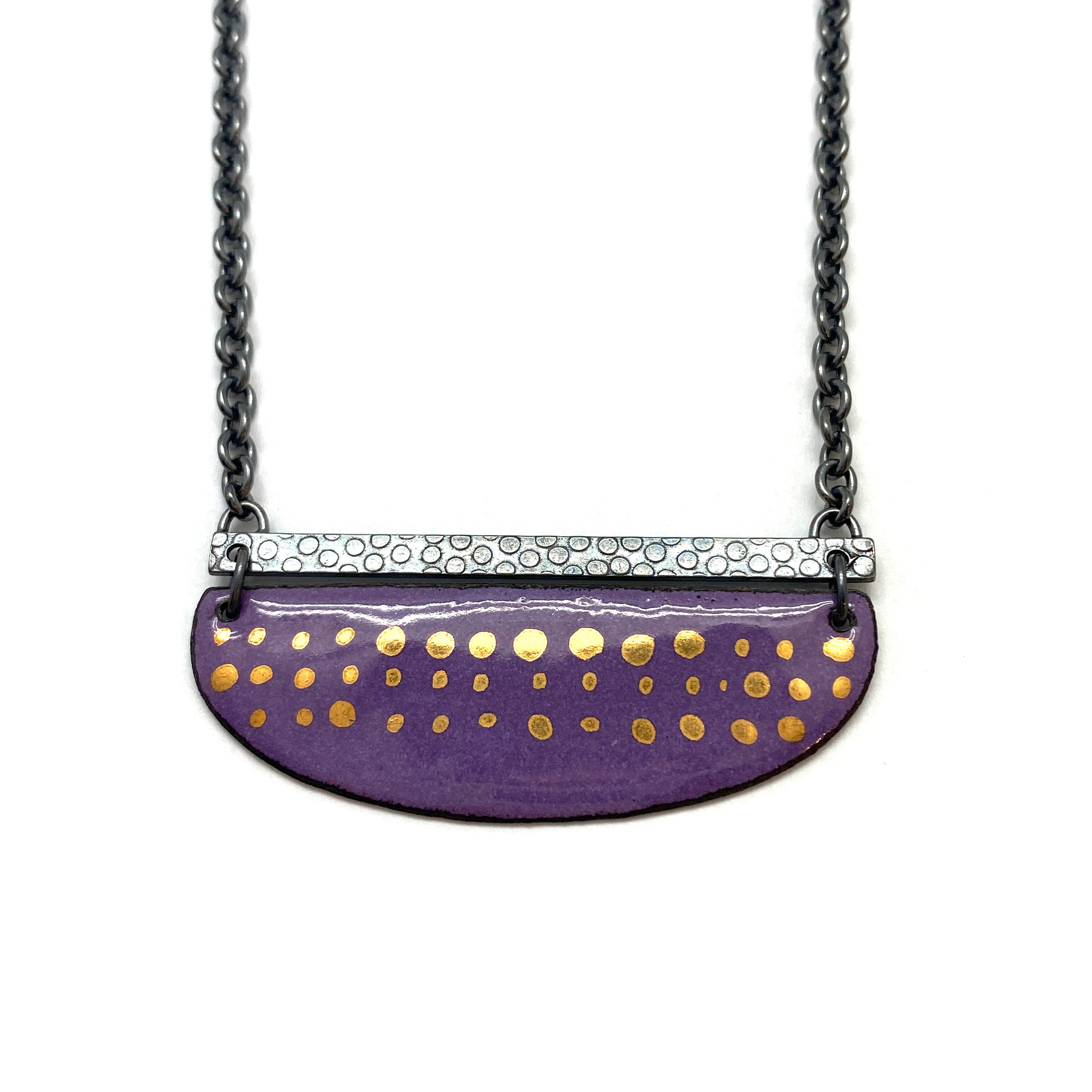 Purple and Gold Enamel Necklace-Necklaces-Jenne Rayburn-Pistachios