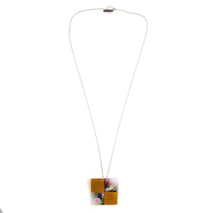 Purple and Gold Squares Pendant Necklace-Necklaces-Asami Watanabe-Pistachios