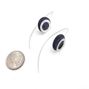 Purple and Silver Double Circle Earrings-Earrings-Mariusz Fatyga-Pistachios