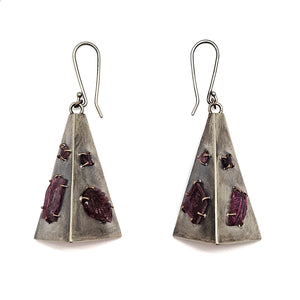 Pyramid Gemstone Earrings-Earrings-Joanna Gollberg-Pistachios