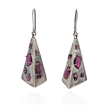 Pyramid Gemstone Earrings