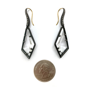 Quartz and Diamond Earrings-Earrings-Elizabeth Garvin-Pistachios
