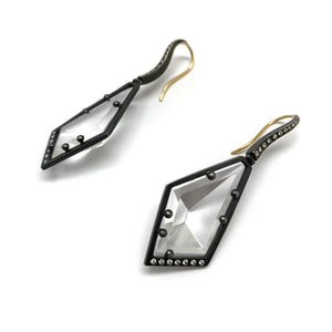 Quartz and Diamond Earrings-Earrings-Elizabeth Garvin-Pistachios