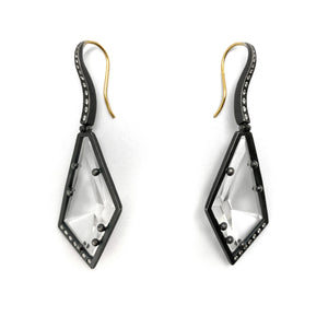 Quartz and Diamond Earrings-Earrings-Elizabeth Garvin-Pistachios