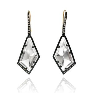 Quartz and Diamond Earrings-Earrings-Elizabeth Garvin-Pistachios