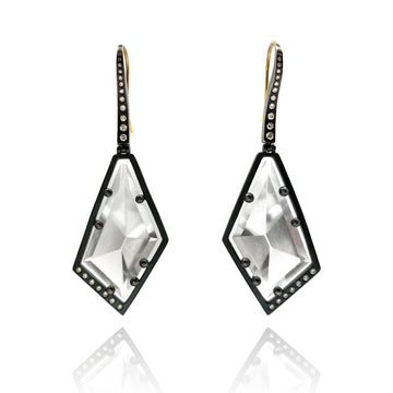 Quartz and Diamond Earrings