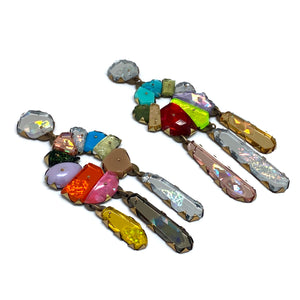 Rainbow Neogem Drop Earrings-Earrings-Nikki Couppee-Pistachios