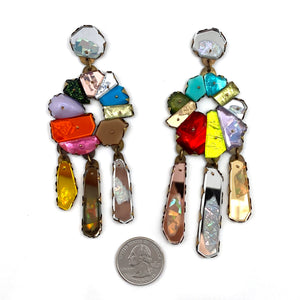 Rainbow Neogem Drop Earrings-Earrings-Nikki Couppee-Pistachios