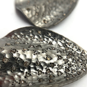 Raw Diamond Black Dangle Earrings-Earrings-Amit Mangal-Pistachios