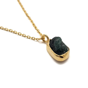 Raw Emerald Bezel Pendant-Necklaces-Julia Cabral-Pistachios