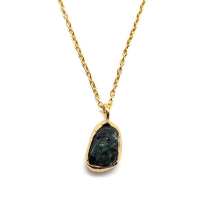 Raw Emerald Bezel Pendant-Necklaces-Julia Cabral-Pistachios