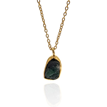 Raw Emerald Bezel Pendant