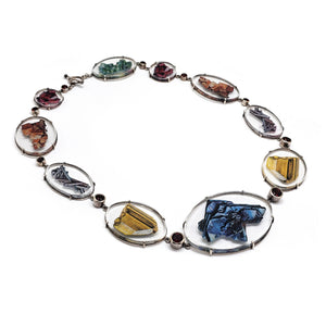 Raw Mineral and Garnet Necklace