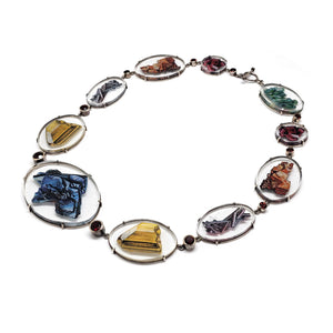 Raw Mineral and Garnet Necklace