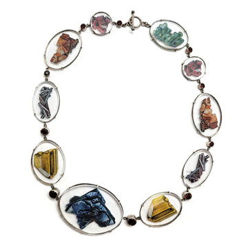 Raw Mineral and Garnet Necklace