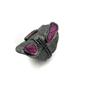 Raw Ruby Ring-Rings-German Kibirski-Pistachios