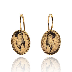 Reaching Hand Earrings-Earrings-Anna Bankuti-Pistachios