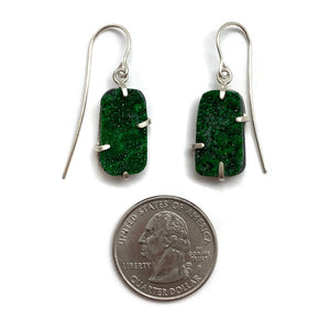 Rectangle Warwickite Earrings-Earrings-Eva Stone-Pistachios