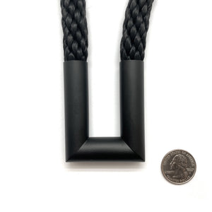 Rectangular Black Rope Necklace-Necklaces-Joanne Grimonprez-Pistachios