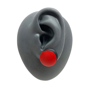 Red & Black Circle Studs-Earrings-Ursula Muller-Pistachios