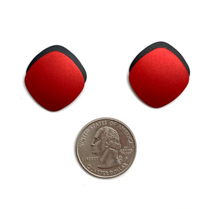 Red & Black Square Studs-Earrings-Ursula Muller-Pistachios