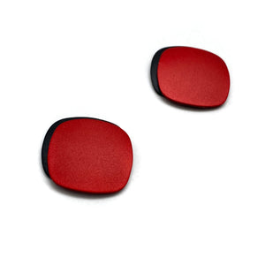 Red & Black Square Studs-Earrings-Ursula Muller-Pistachios
