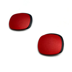 Red & Black Square Studs-Earrings-Ursula Muller-Pistachios