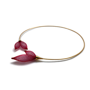 Red Blossom Collar Necklace-Necklaces-Dorine Decayeux-Pistachios