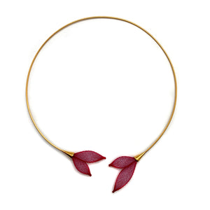 Red Blossom Collar Necklace-Necklaces-Dorine Decayeux-Pistachios
