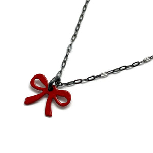 Red Bow Petite Pendant-Necklaces-Ashley Buchanan-Pistachios