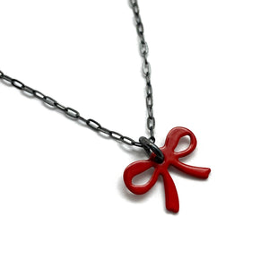 Red Bow Petite Pendant-Necklaces-Ashley Buchanan-Pistachios