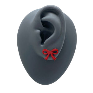 Red Bow Studs-Earrings-Ashley Buchanan-Pistachios