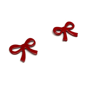 Red Bow Studs-Earrings-Ashley Buchanan-Pistachios
