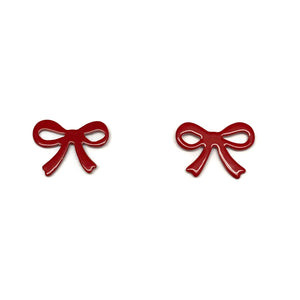 Red Bow Studs-Earrings-Ashley Buchanan-Pistachios