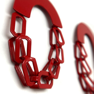 Red Chain Earrings-Earrings-Ashley Buchanan-Pistachios