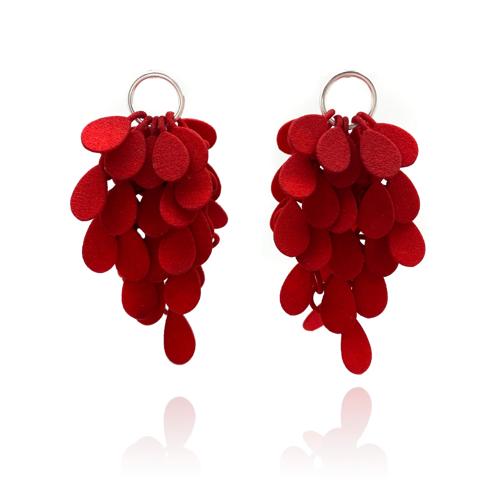 Red Cluster Earrings-Earrings-Eve Balashova-Pistachios