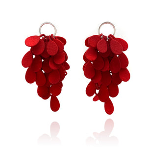 Red Cluster Earrings-Earrings-Eve Balashova-Pistachios