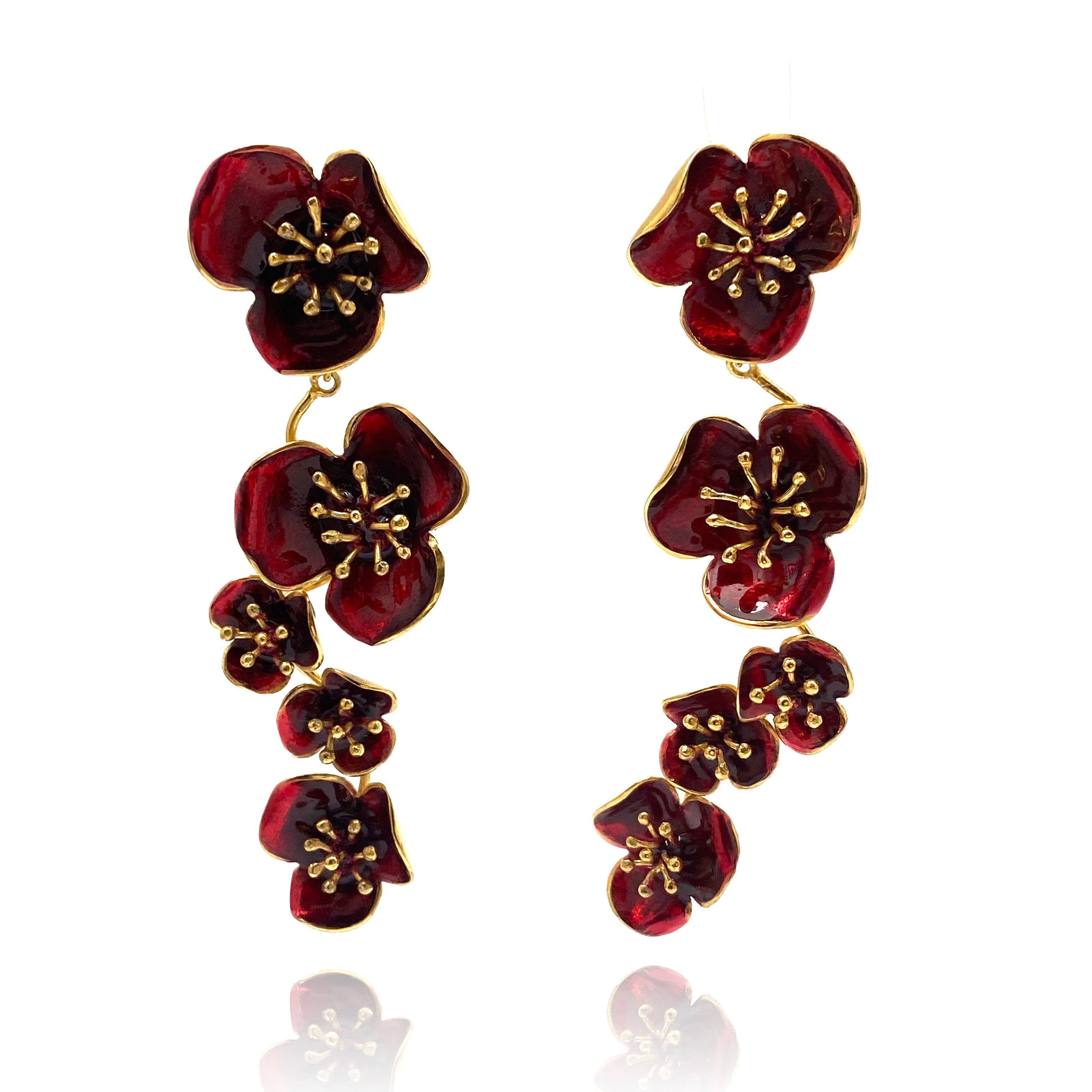 Red-Five-Flower-Earrings-
